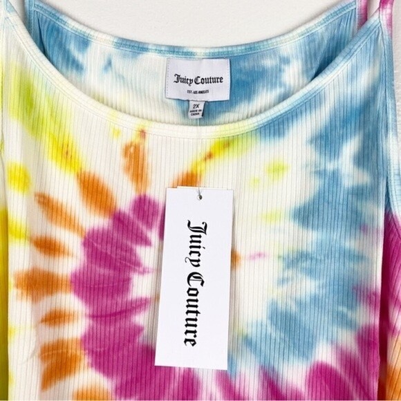Juicy Couture Plus Tie Dye Ribbed Knit Halter Tank Top Size 2X NWT - Picture 6 of 8